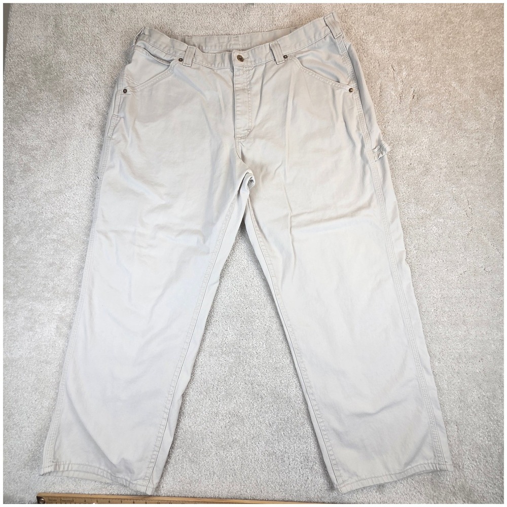 Vtg Lee Dungaree Buddy Lee Carpenter Pants Tan Baggy Utility 90's Size 39x29